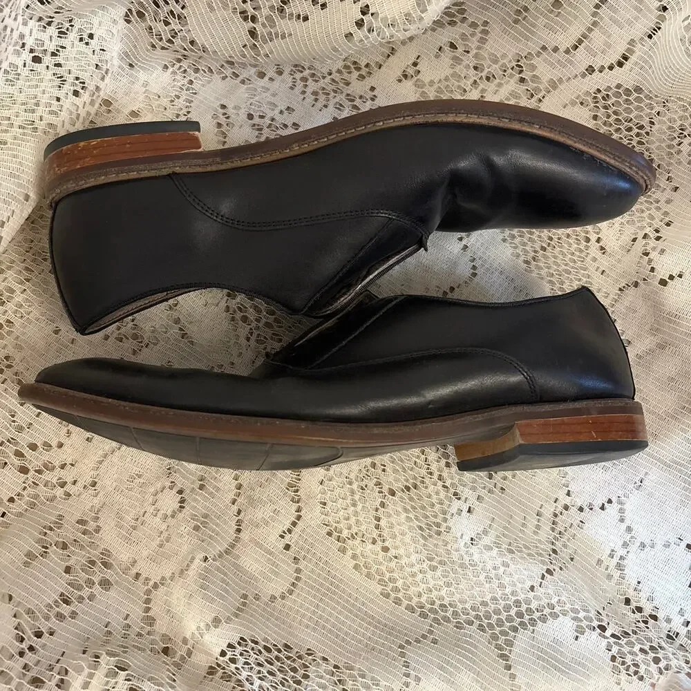 Aston Grey Men's US 11.5 Black Leather Oxford Dress Shoes